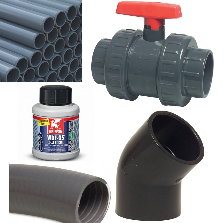 PVC Fittings, Rohre und Kleber Augusta Pool Pools und Wellness für