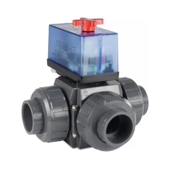 PRAHER PVC 3-Wege Kugelhahn, T-Bohrung, Klebemuffe