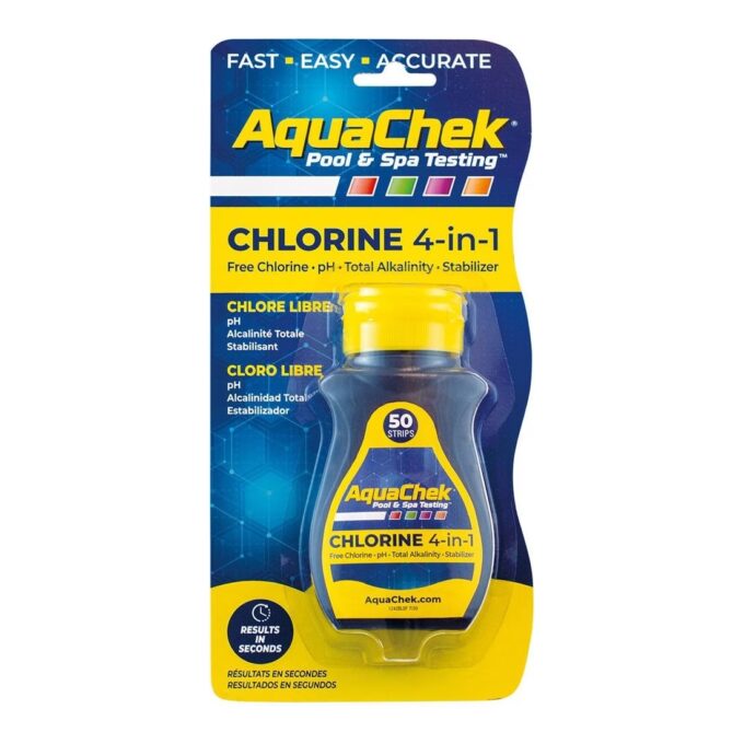 AquaChek Chlorine 4 in 1 Wasser-Teststreifen für TruTest