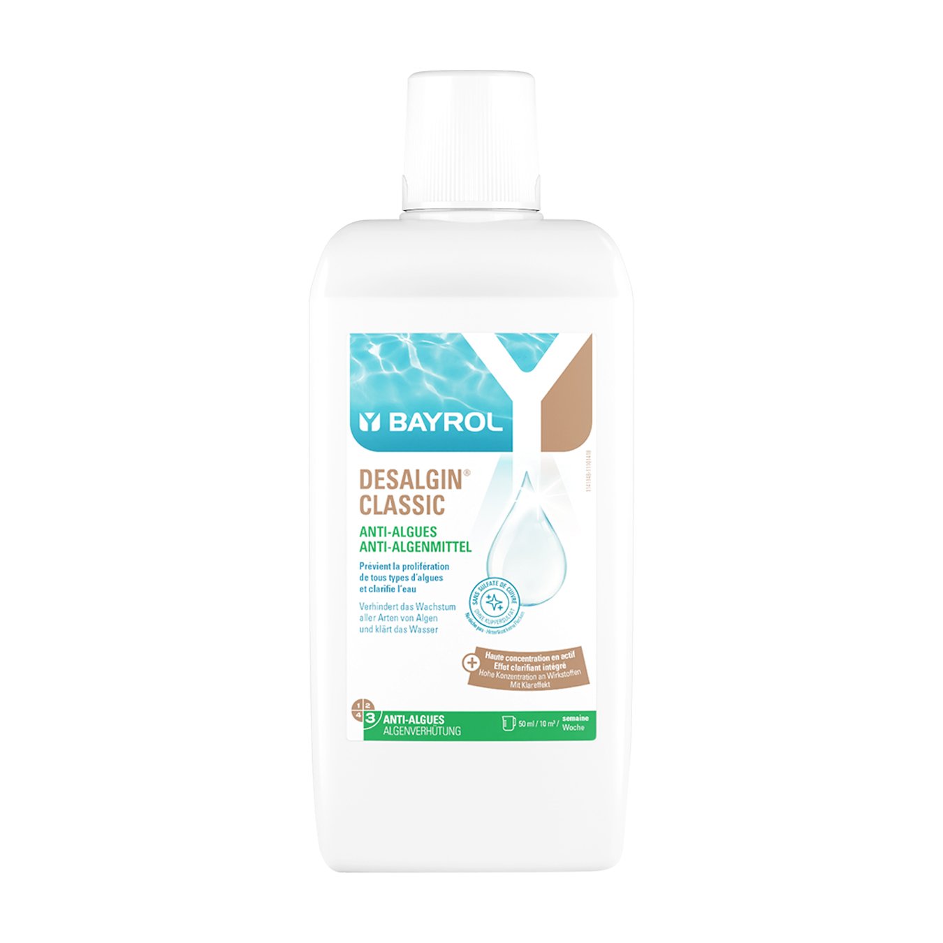 Bayrol Desalgin CLASSIC 1 l flüssiges schaumarmes Antialgen-Konzentrat UN 1760