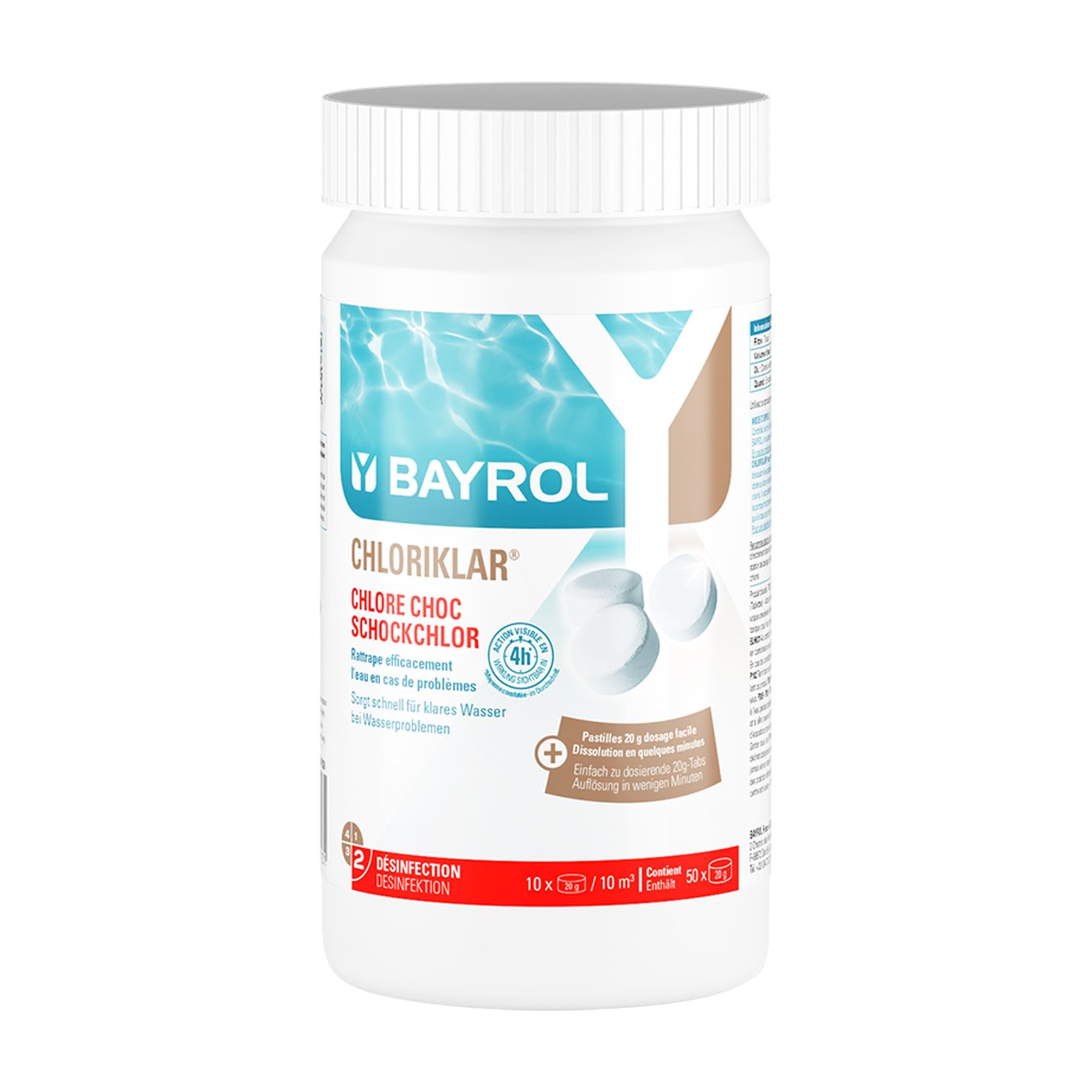 Bayrol Chloriklar 1 kg Chlortabletten schnellösliches Chlor-Sprudeltabletten 20 g UN 3077