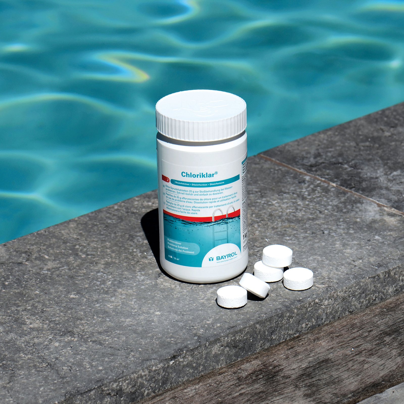 Bayrol Chloriklar 1 kg Chlortabletten schnellösliches Chlor-Sprudeltabletten 20 g UN 3077 – Bild 3