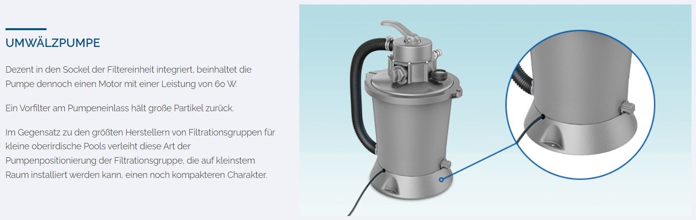POOLSTAR Kompaktsandfilteranlage inkl. Pumpe für Pool, 3,03 m3/h – Bild 5