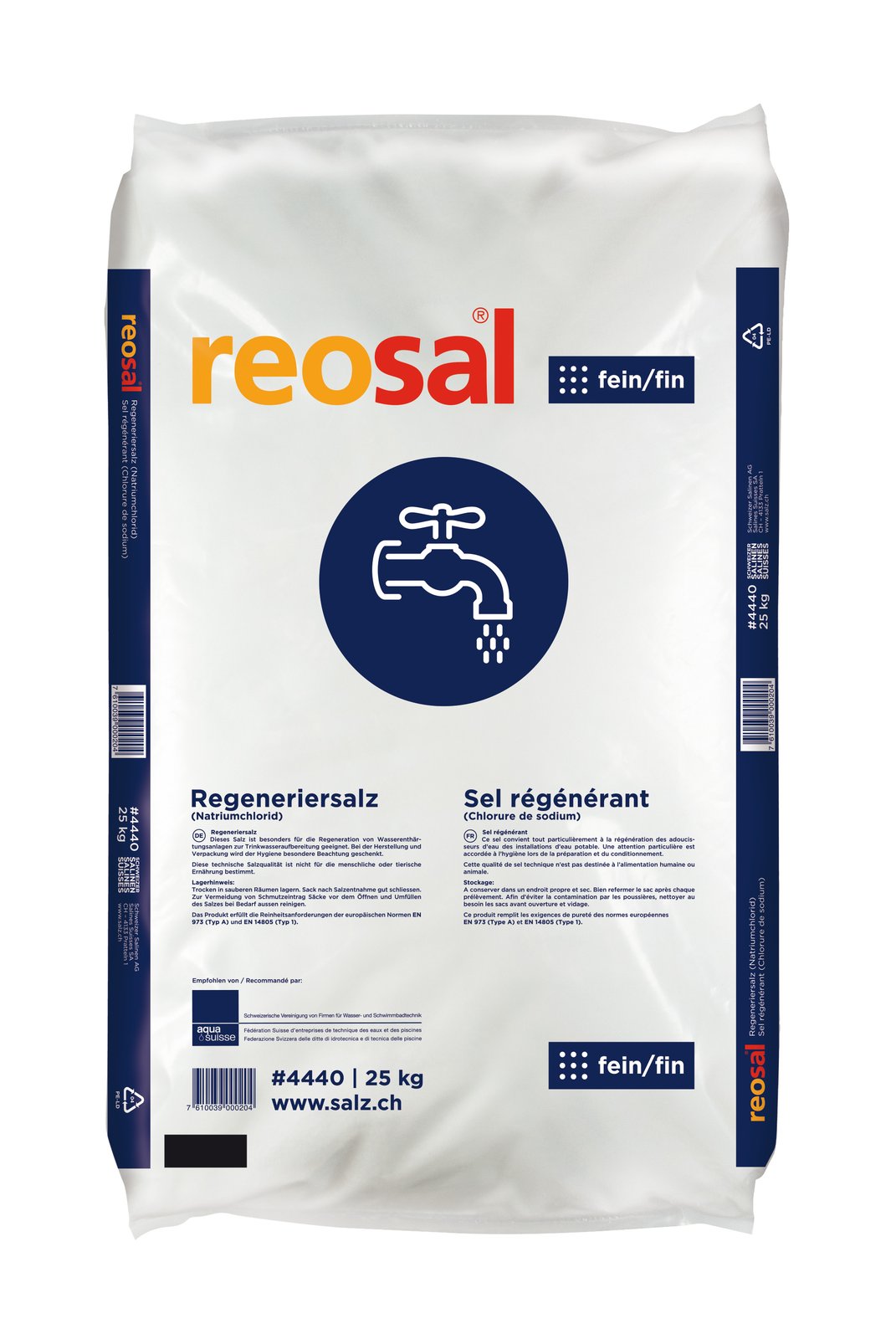 REOSAL Regeneriersalz fein, Sack à 25kg (Eidgenössische Zulassungs-Nr. CHZN4763.K1)