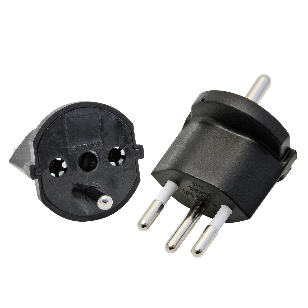 Fixadapter Typ 12/Schuko 3-polig schwarz
