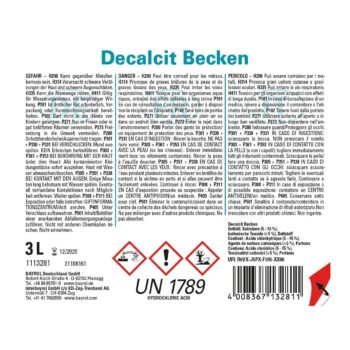 Bayrol Decalcit Becken 3 l saures Reinigungsgel zur Entfernung von Kalk UN 1789 – Bild 2