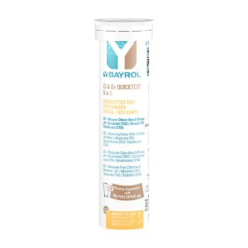 Bayrol Quicktest pH/freies Chlor/Brom/TAC/TH/CYA Testreifen zur einfachen Wasseranalyse