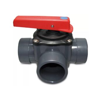 BEVO PVC 3-Wege Zylinderhahn, Klebemuffe 50mm – Bild 2
