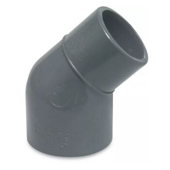 PROFEC PVC-U Winkel 45° reduziert, Klebemuffe/Klebestutzen x Klebemuffe – Bild 2
