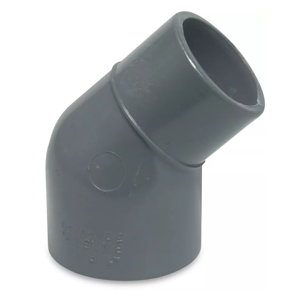 PROFEC PVC-U Winkel 45° reduziert, Klebemuffe/Klebestutzen x Klebemuffe – Bild 2