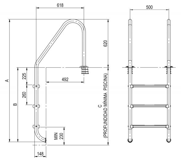 ASTRALPOOL Einbauleiter STANDARD mit DELUXE STUFEN – Bild 8