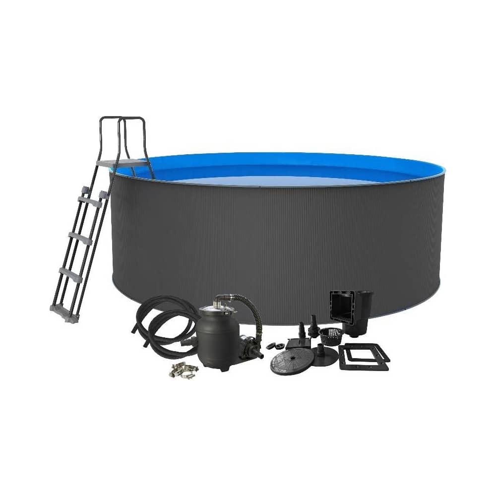 SWIM & FUN Stahlwandpool Komplettset SANTORINI XL rund Ø 3.60 m x 1.20 m – Bild 5