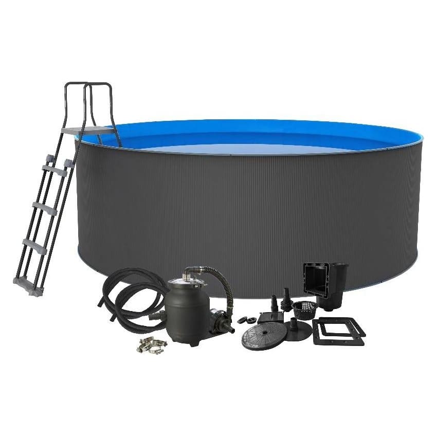 SWIM & FUN Stahlwandpool Komplettset SANTORINI XL rund Ø 3.60 m x 1.20 m – Bild 9