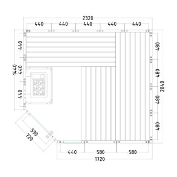 SENTIOTEC SET Sauna Komfort Corner Large