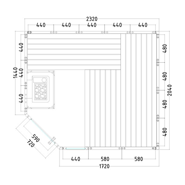 SENTIOTEC SET Sauna Komfort Corner Large
