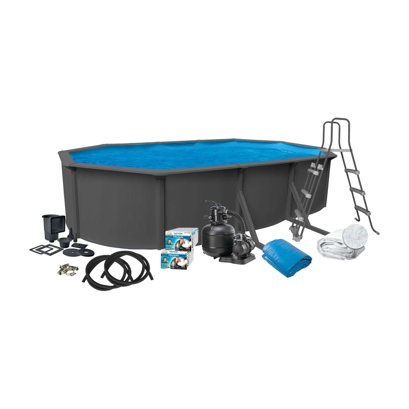 SWIM & FUN Komplettset CLASSIC oval 6.10 m x 3.60 m x 1.20 m – Bild 6