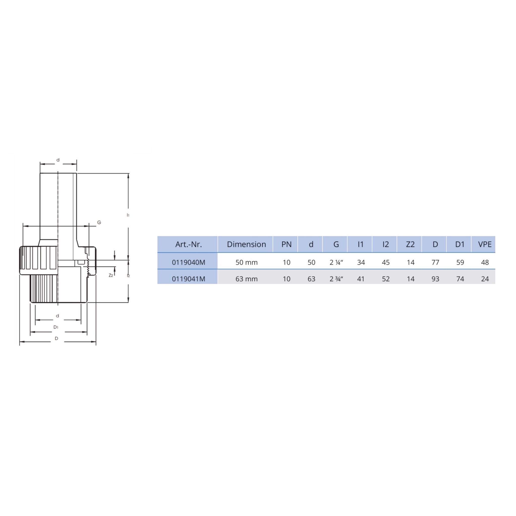 MAITEC PVC/PE Übergangsverschraubung PVC zu PE Geberit – Bild 5