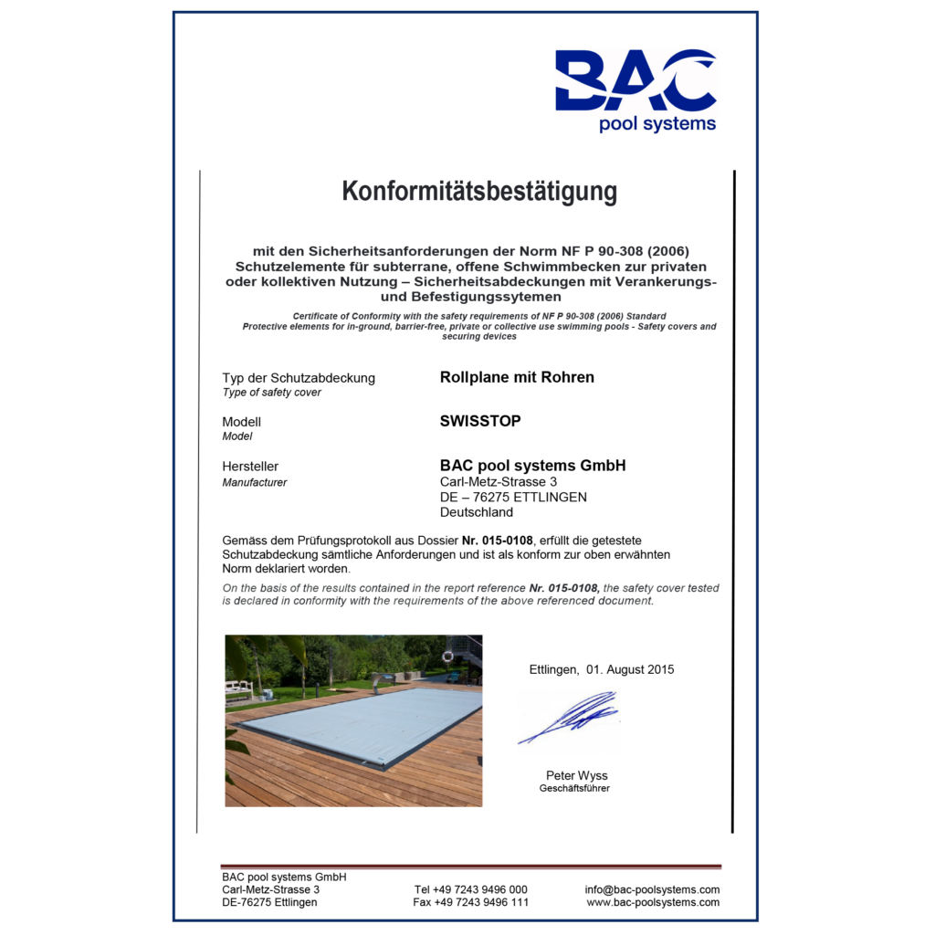 BAC POOLSYSTEM Rollschutzabdeckung SWISSTOP KEDER-VERSION – Bild 10