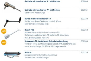 BAC Aufrollvorrichtungen für die Modelle NOVATREND, MULTIVERSAL oder SWISS TOP – Bild 16