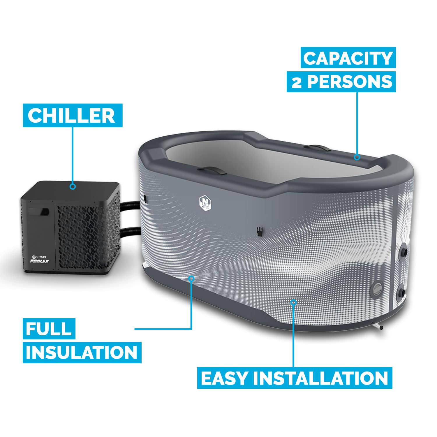 NETSPA Eisbad JÄRVI mit Kit Chiller 3 – 40 °C – Bild 20