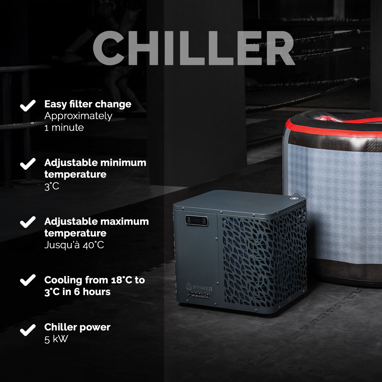 NETSPA Eisbad UFC DUO mit Kit Chiller 3 – 40 °C – Bild 18