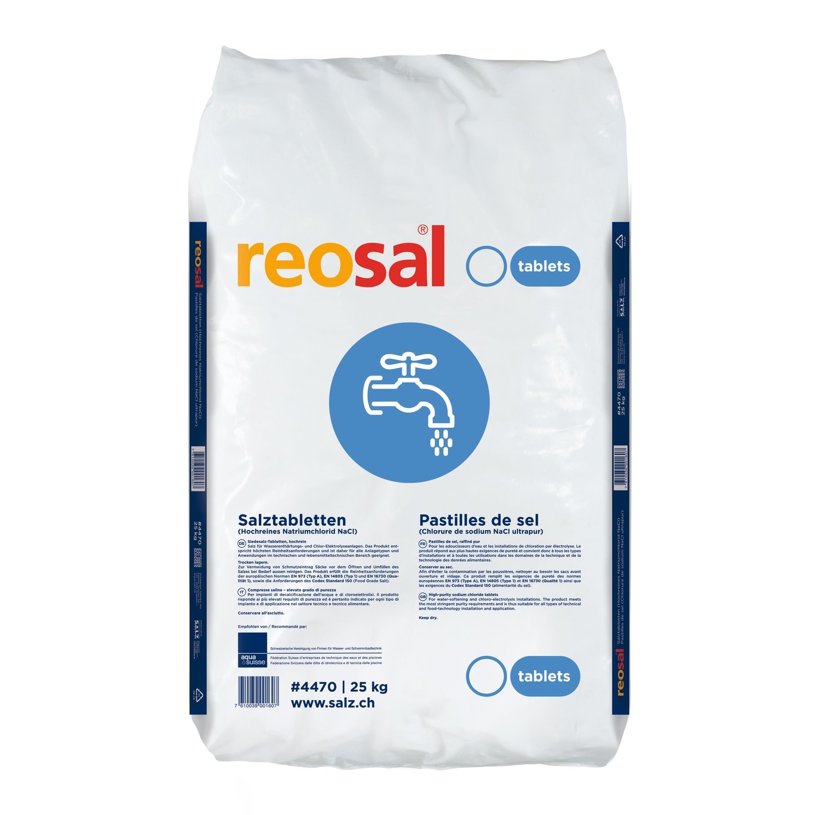 REOSAL Regeneriersalz Tabletten, Sack à 25kg (Eidgenössische Zulassungs-Nr. CHZN4762.K1) – Bild 2