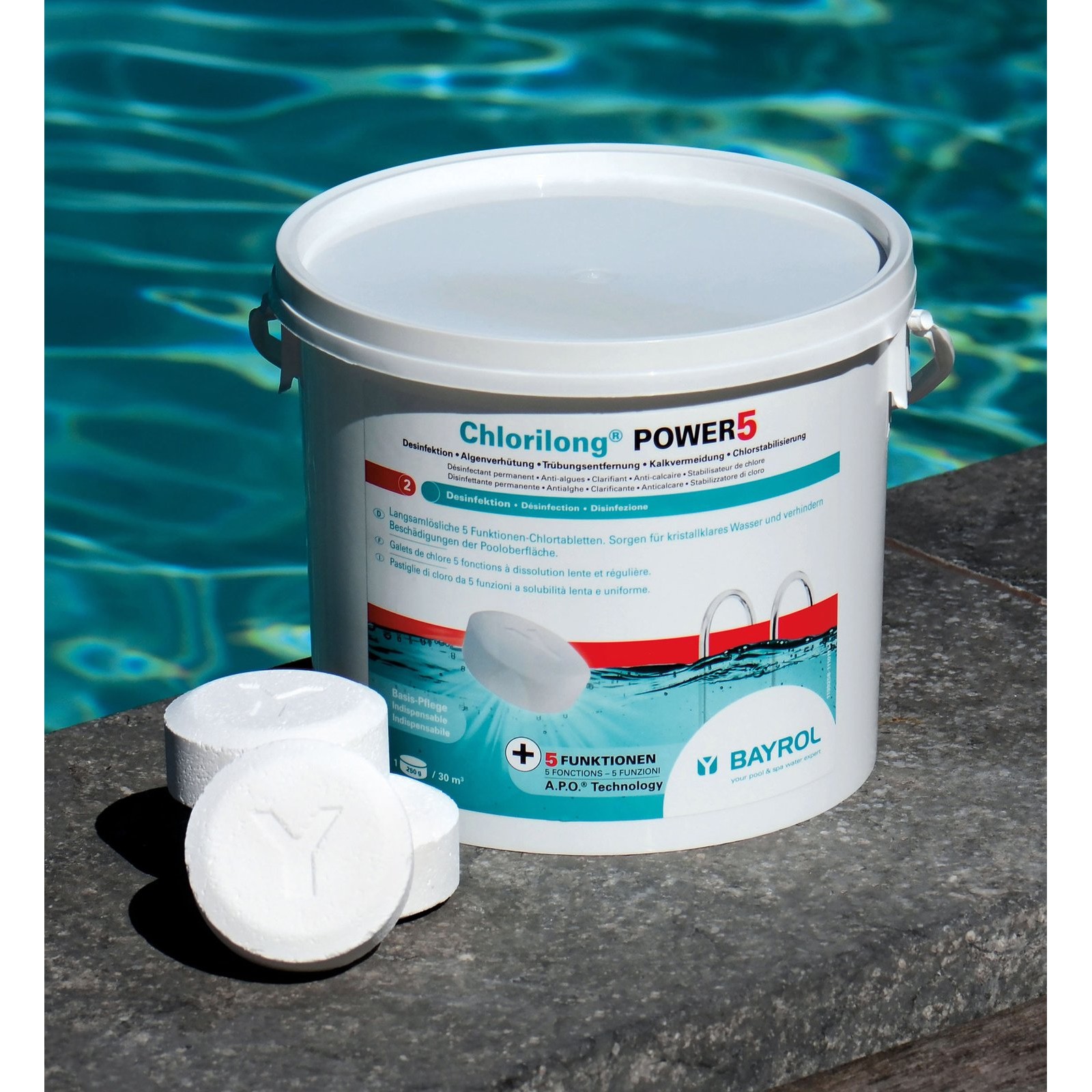 Bayrol Chlorilong POWER5 5 kg 5 Funktionen-Chlortabletten 250 g UN 3077
