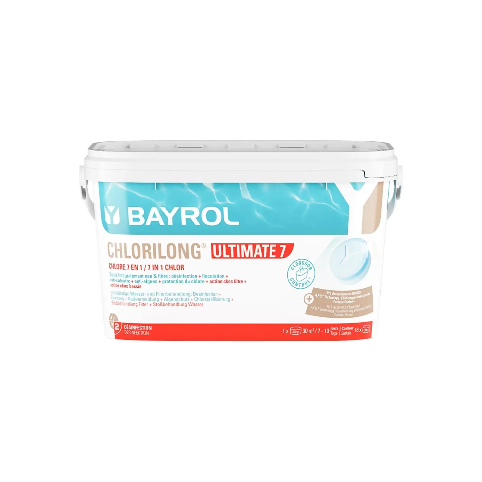 Bayrol Chlorilong ULTIMATEv7 4,8 kg 2-Phasen Chlortabletten 300 g, mit 7 Funktionen UN 3077