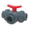 BEVO PVC 3-Wege Kugelhahn, T-Bohrung, Klebemuffe