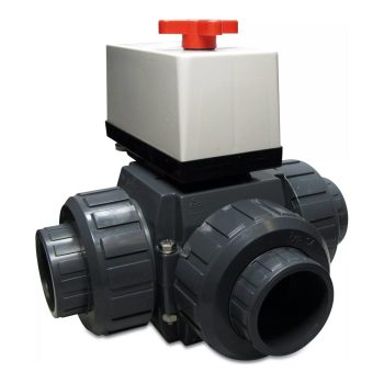 PRAHER PVC 3-Wege Kugelhahn, T-Bohrung Solar, Klebemuffe