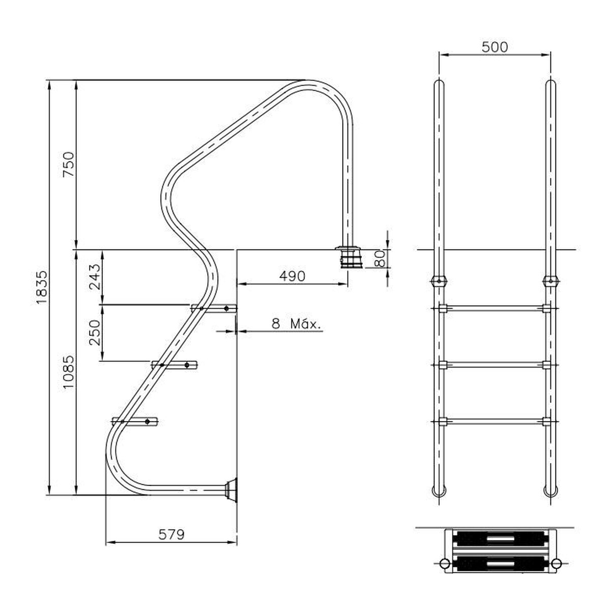 ASTRALPOOL Einbauleiter SNAKE, EINFACHER ZUGANG