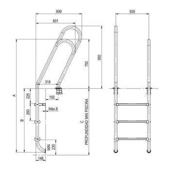 ASTRALPOOL Einbauleiter MIXED ASYMMETRISCH