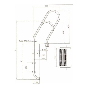 ASTRALPOOL Einbauleiter MIXED ASYMMETRISCH