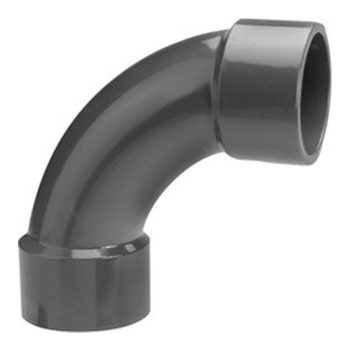 PROFEC PVC Bogen 90°, Klebemuffe aus Spritzguss hergestellt