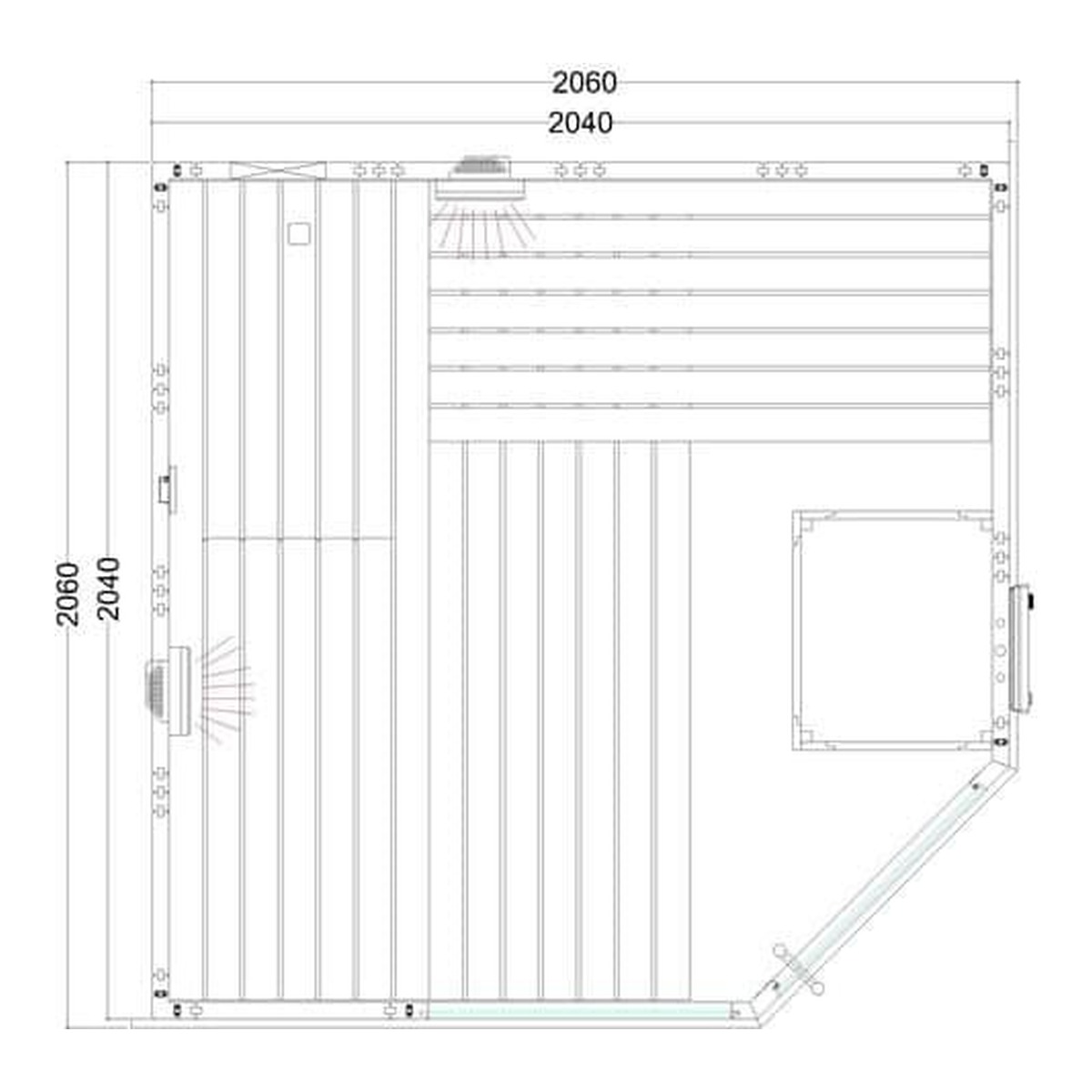 SENTIOTEC SET Sauna Alaska Corner Infra+