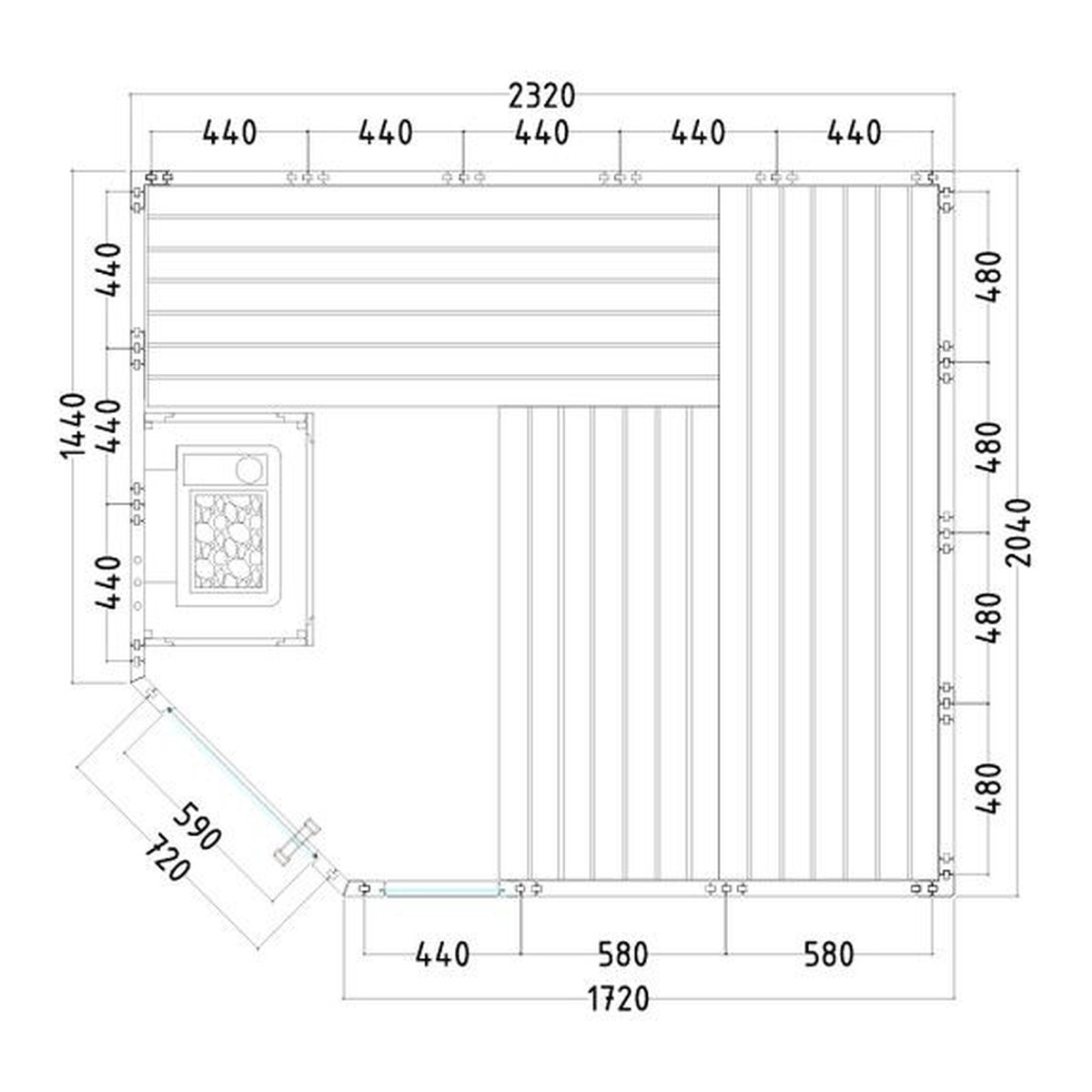 SENTIOTEC SET Sauna Komfort Corner Large