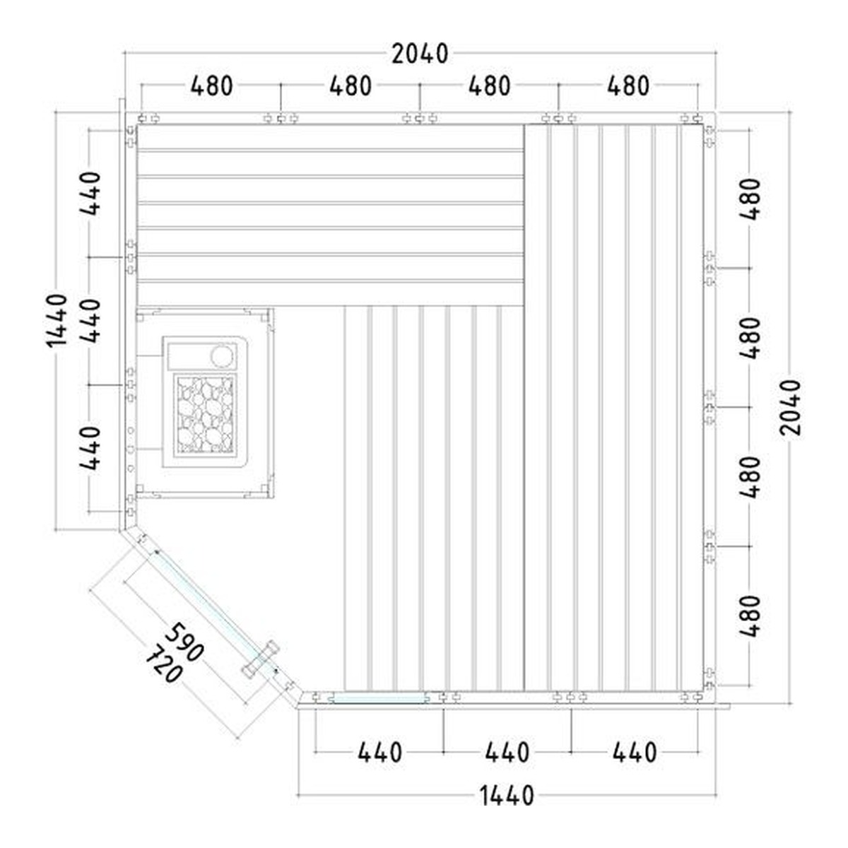 SENTIOTEC SET Sauna Komfort Corner