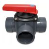 BEVO PVC 3-Wege Zylinderhahn, Klebemuffe 50mm
