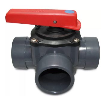 BEVO PVC 3-Wege Zylinderhahn, Klebemuffe 50mm