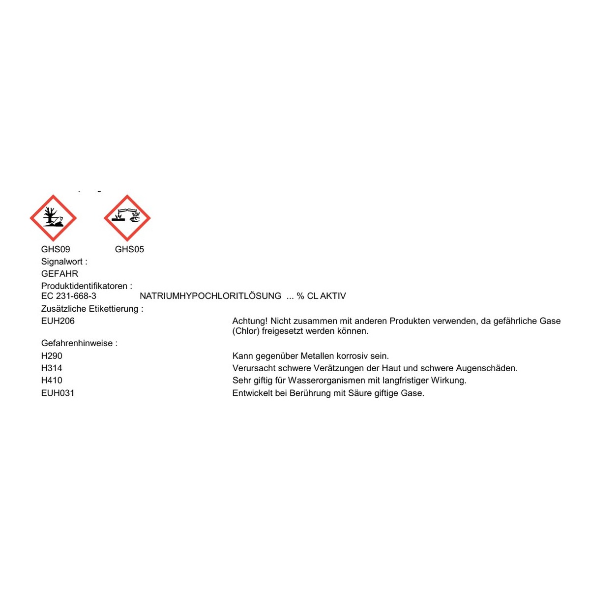 Bayrol Chloriliquide 20 l / 25 kg Flüssigchlor UN 1791