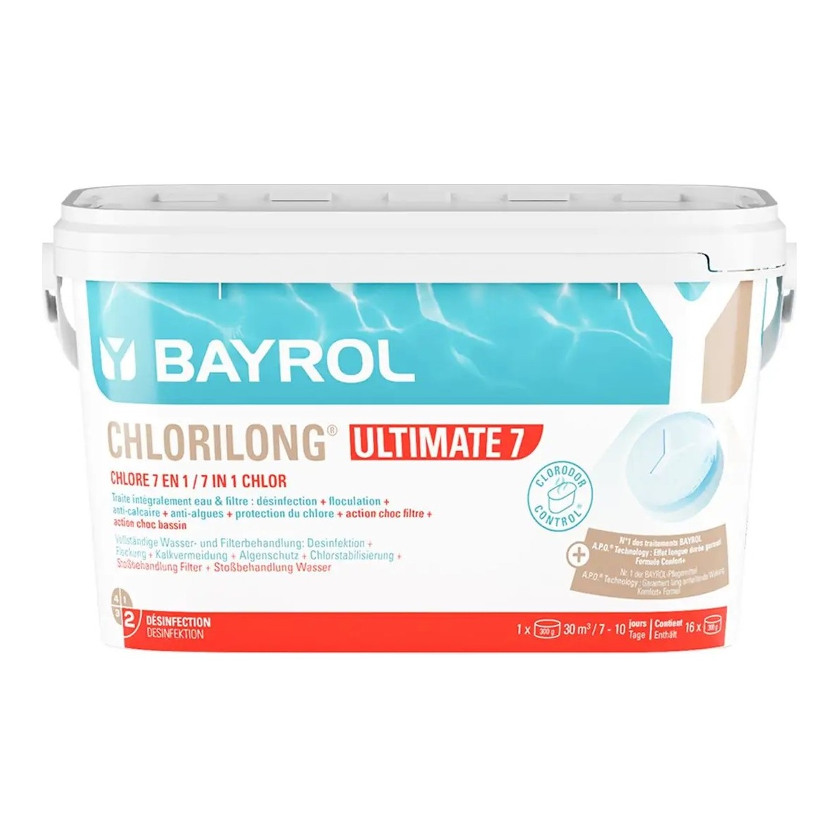Bayrol Chlorilong ULTIMATEv7 4,8 kg 2-Phasen Chlortabletten 300 g, mit 7 Funktionen UN 3077
