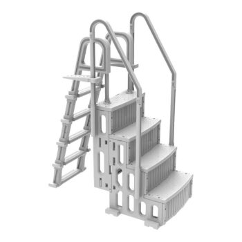 OKU Pooltreppe 4-stufig mit 5-stufiger Leiter