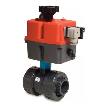 BEVO MEGA PVC Kugelhahn, Typ Safe mit Elektromotor 24-240VAC/VDC, Klebemuffe