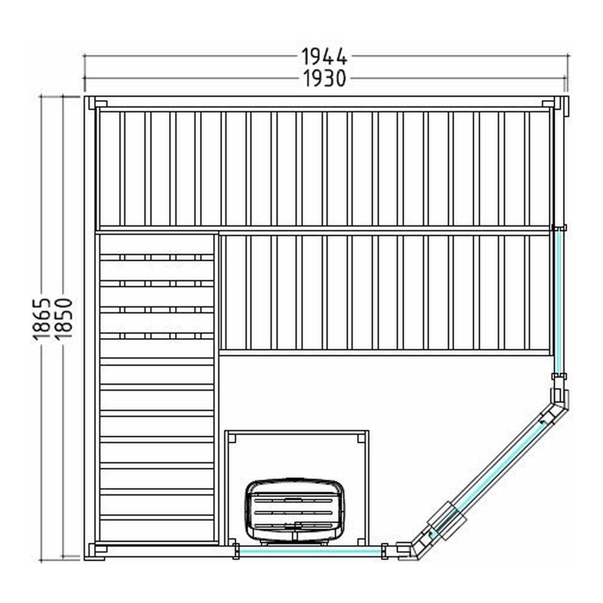 SENTIOTEC SET Sauna Basic Corner – Bild 2